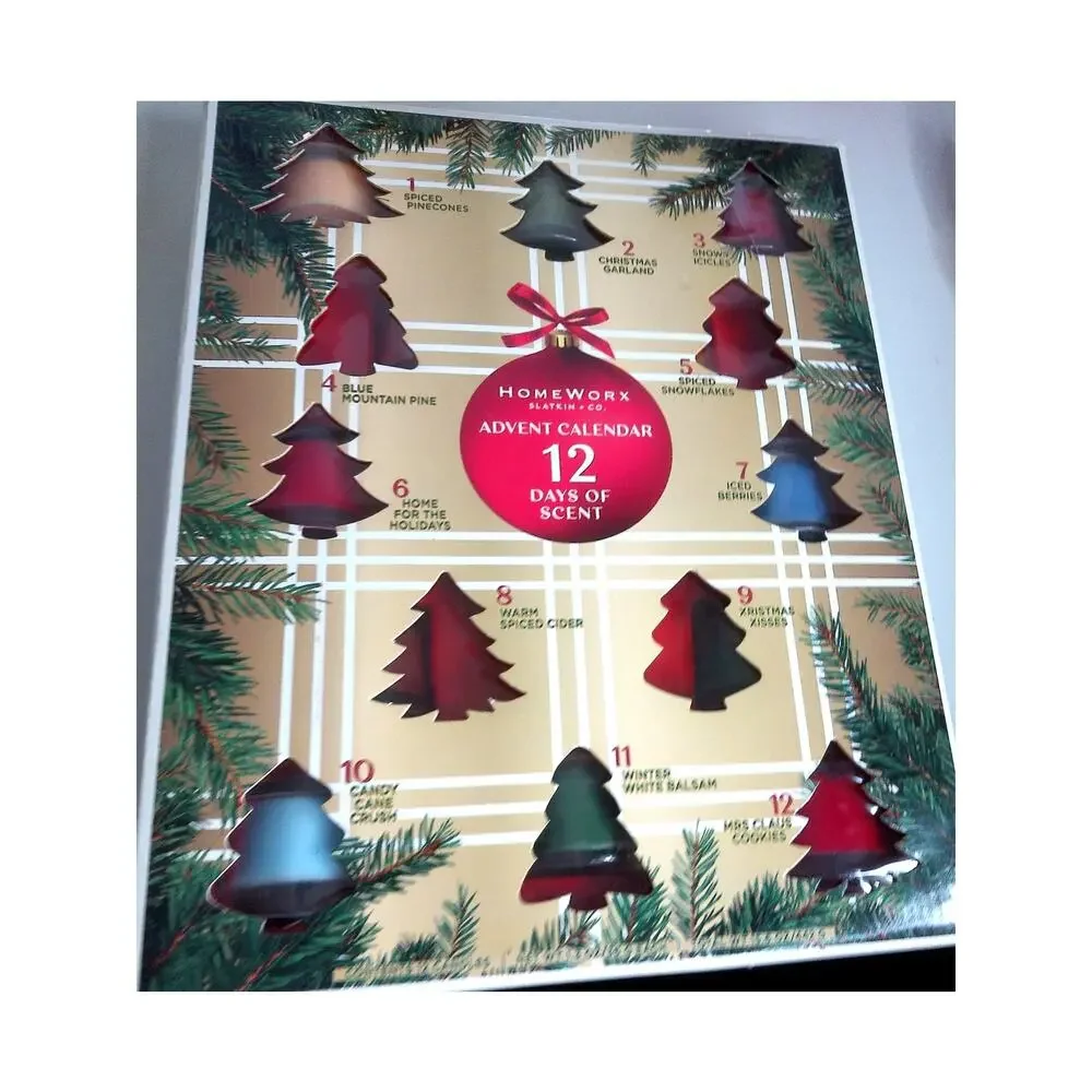 Slatkin HomeWorx Votive Candle Christmas Holiday Advent Calendar 12 Days Scent
